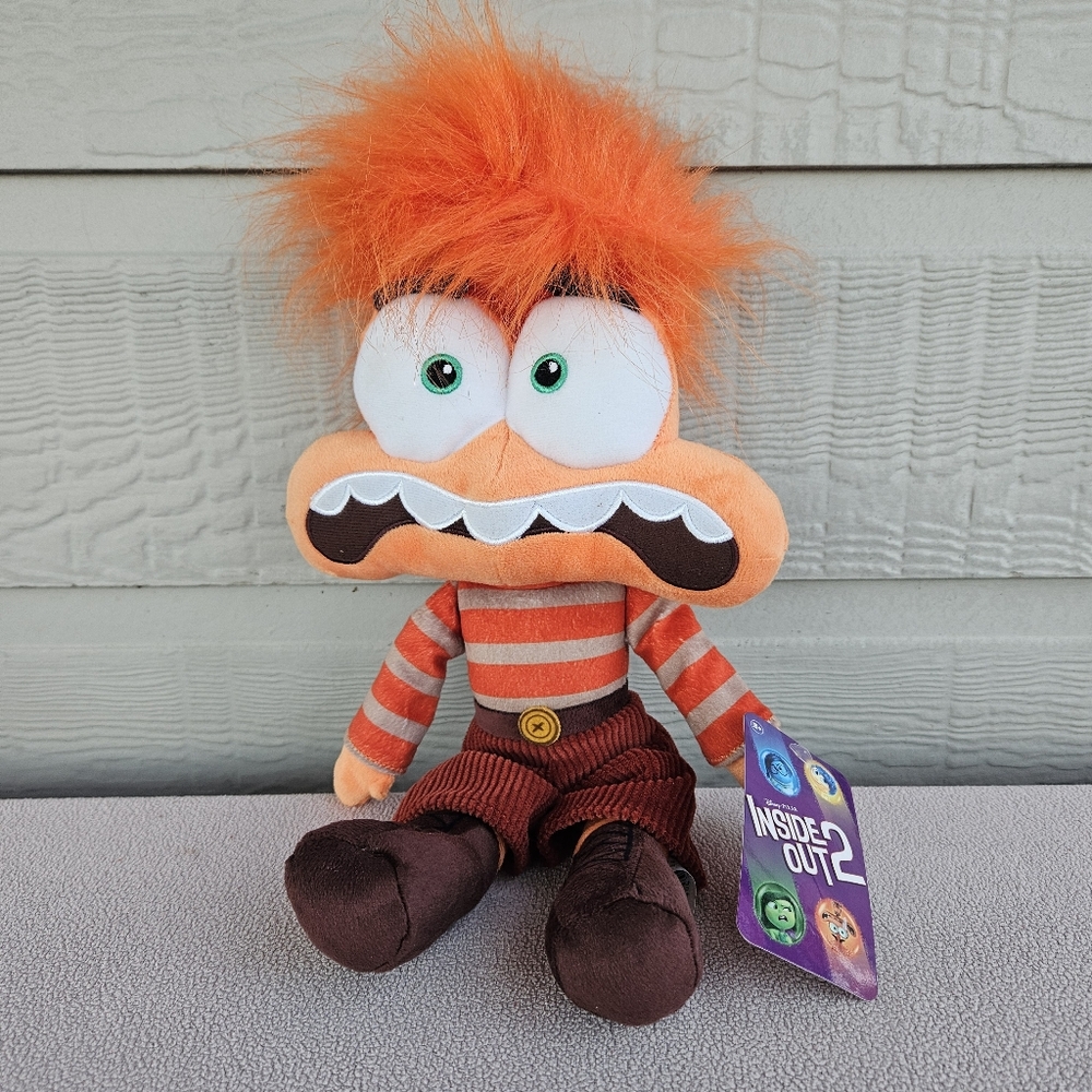 Inside Out 2 Anxiety Plush 15" Disney Just Play Orange Figure Soft Toy Doll